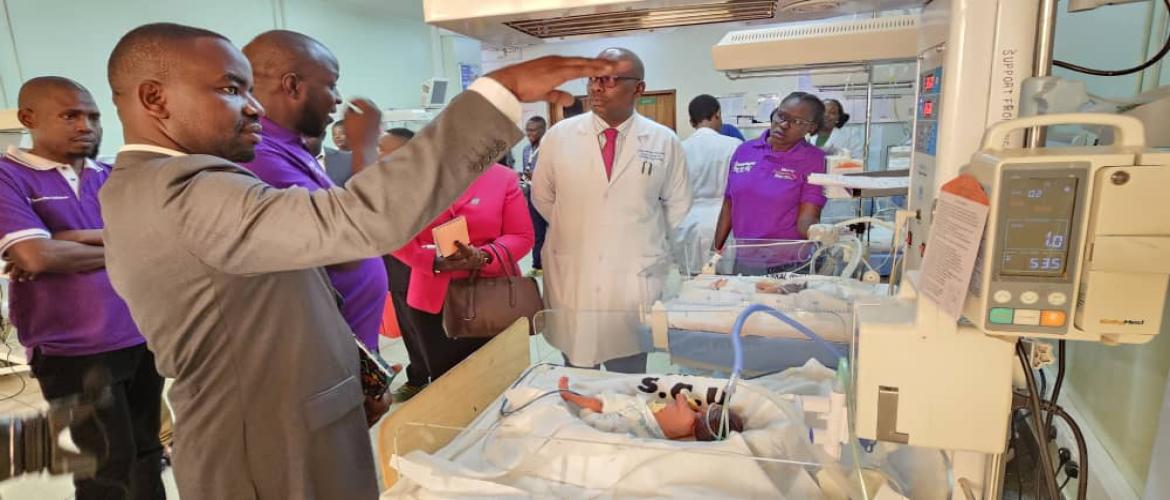 Ministry of Health officers on a site visit in NICU 